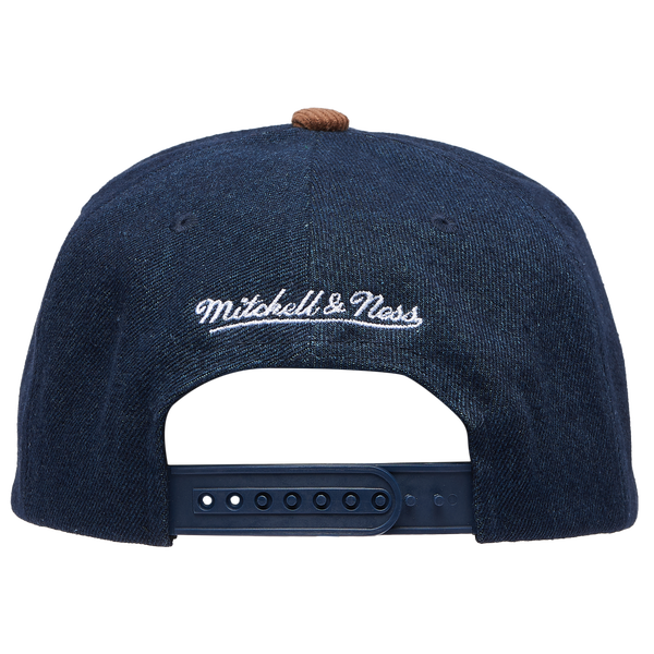 Mitchell & Ness Dodgers Denim Cord Pro Pinch Cap - Adult - Navy/Brown - Image 4