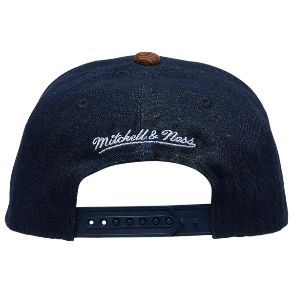 Mitchell & Ness Giants Denim Cord Pro Pinch Cap - Adult - Navy/Brown - Image 4
