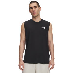 Under Armour Icon Sleeveless Tank - Men's - Black/White