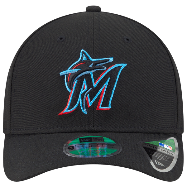 New Era Marlins Player Replica 9FORTY Cap - Men's - Black/Multi - Image 2