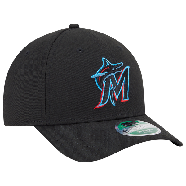 New Era Marlins Player Replica 9FORTY Cap - Men's - Black/Multi - Image 3