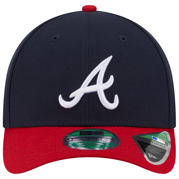 New Era Braves Player Replica 9FORTY Cap - Men's - Navy/Red - Image 2