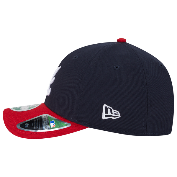 New Era Braves Player Replica 9FORTY Cap - Men's - Navy/Red - Image 4
