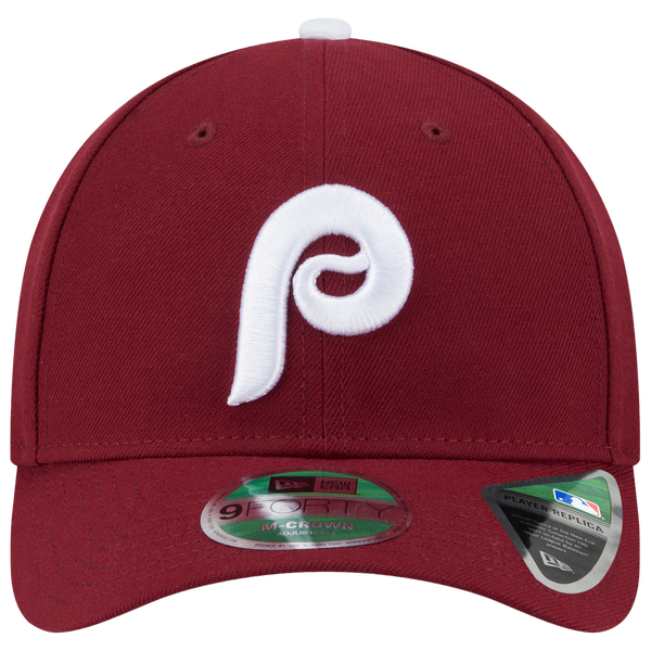New Era Phillies Cooperstown Player Replica 9FORTY Cap - Men's - Maroon/White - Image 2