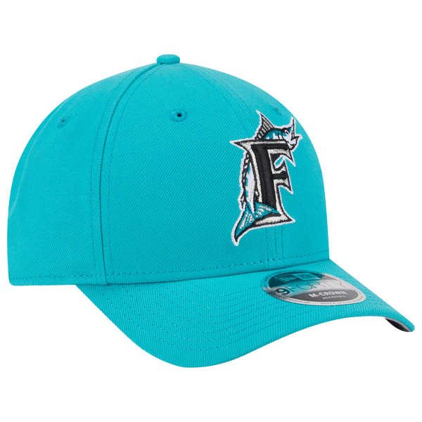 New Era Marlins Cooperstown Player Replica 9FORTY Cap - Men's - Teal/Black - Image 3
