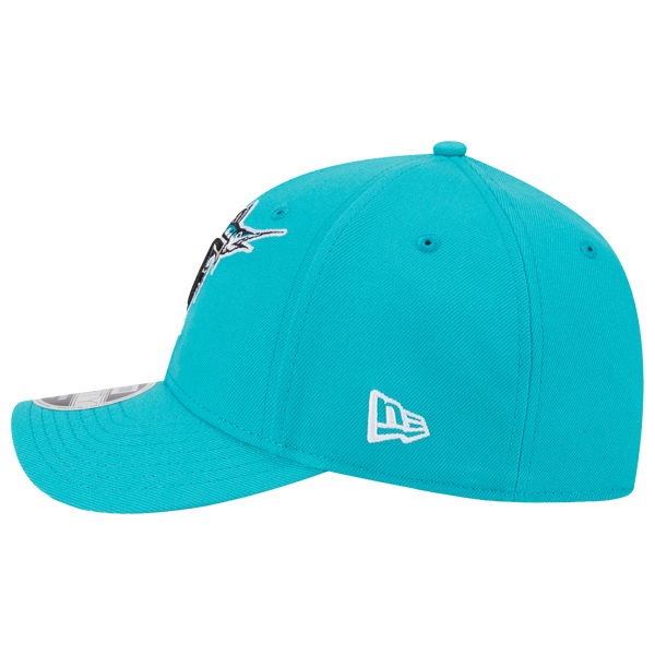 New Era Marlins Cooperstown Player Replica 9FORTY Cap - Men's - Teal/Black - Image 4