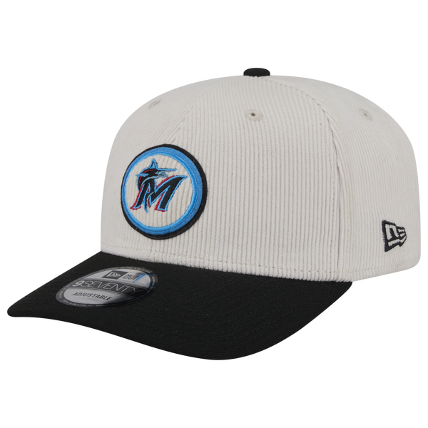 New Era Marlins 9Seventy Cord Loyal Cap - Adult - White/Black