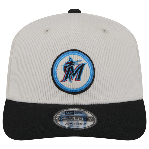 New Era Marlins 9Seventy Cord Loyal Cap - Adult - White/Black - Image 2