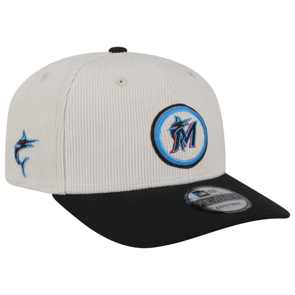 New Era Marlins 9Seventy Cord Loyal Cap - Adult - White/Black - Image 3