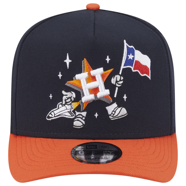 New Era Astros 9Fifty A-Frame Cartoon Cap - Adult - Navy/Orange - Image 2