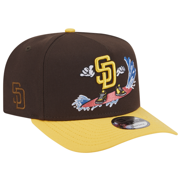 New Era Padres 9Fifty A-Frame Cartoon Cap - Adult - Yellow/Brown - Image 3