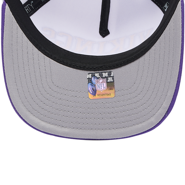 New Era Vikings 9Forty A-Frame 2T Arch Cap - Adult - White/Purple - Image 5