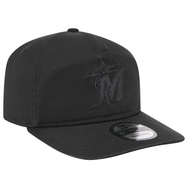 New Era Marlins Core 19TWENTY Cap - Adult - Black/Black/Black - Image 3