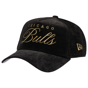 New Era Bulls 940 A Frame Velvet Script Cap - Adult - Black/Black