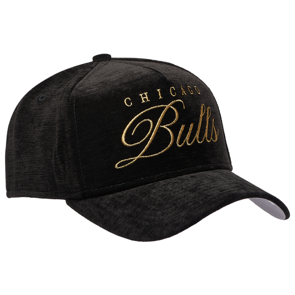 New Era Bulls 940 A Frame Velvet Script Cap - Adult - Black/Black - Image 3