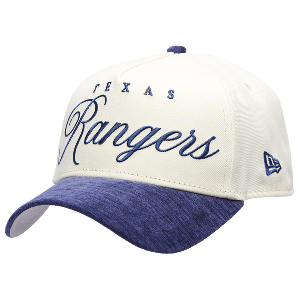 New Era Rangers 2 Tone Velvet Script Cap - Adult - White/Royal