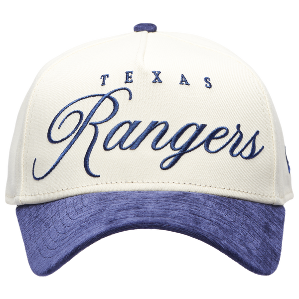 New Era Rangers 2 Tone Velvet Script Cap - Adult - White/Royal - Image 2