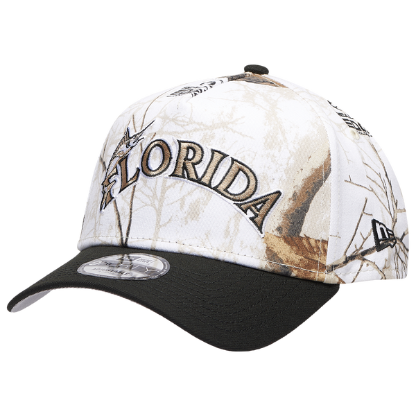 New Era Marlins 9FORTY A-Frame Snow Realtree Cap - Adult - Multi/Black