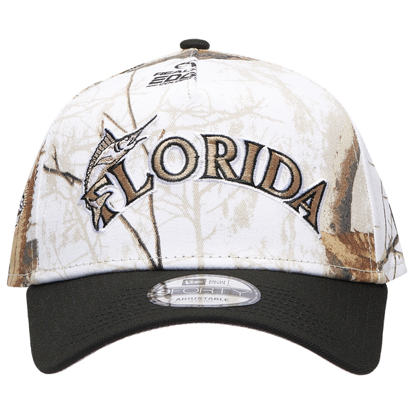 New Era Marlins 9FORTY A-Frame Snow Realtree Cap - Adult - Multi/Black - Image 2