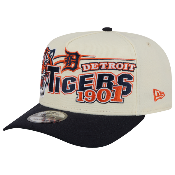 New Era Tigers 9FIFTY A-Frame Classic Cap - Adult - White/Navy