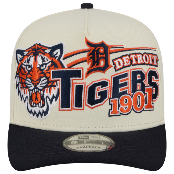 New Era Tigers 9FIFTY A-Frame Classic Cap - Adult - White/Navy - Image 2
