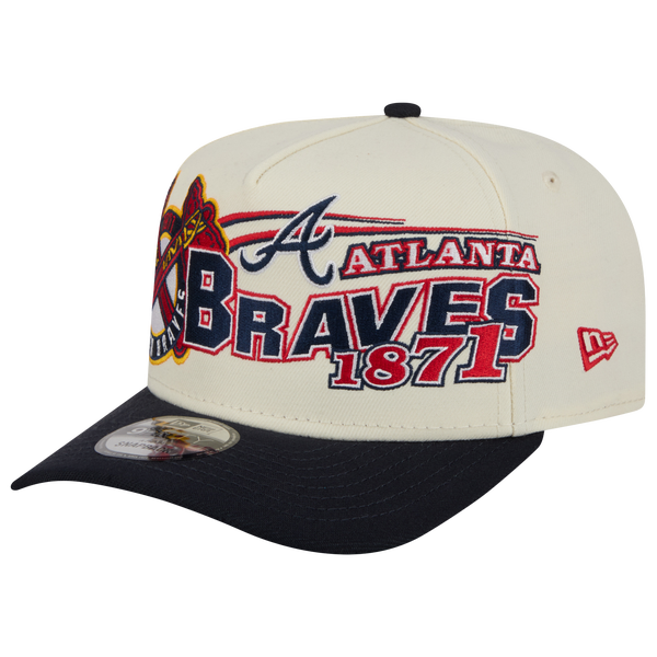 New Era Braves 9FIFTY A-Frame Classic Cap - Adult - White/Navy