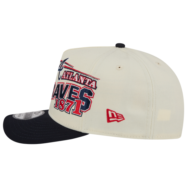 New Era Braves 9FIFTY A-Frame Classic Cap - Adult - White/Navy - Image 5