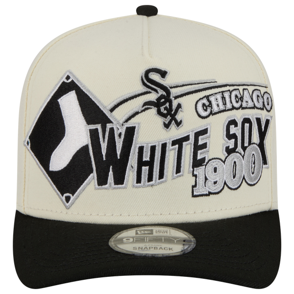New Era White Sox 9FIFTY A-Frame Classic Cap - Adult - Black/White - Image 2