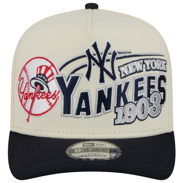 New Era Yankees 9FIFTY A-Frame Classic Cap - Adult - White/Navy - Image 2