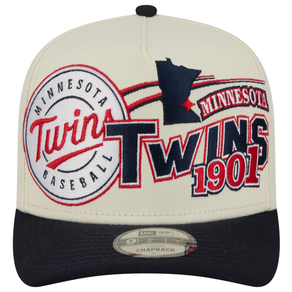 New Era Twins 9FIFTY A-Frame Classic Cap - Adult - White/Navy - Image 2