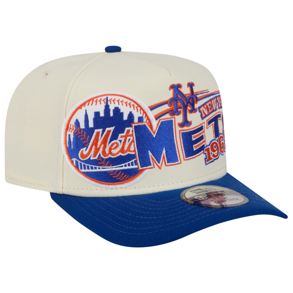 New Era Mets 9FIFTY A-Frame Classic Cap - Adult - White/Blue - Image 3