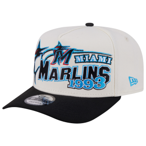 New Era Marlins 9FIFTY A-Frame Classic Cap - Adult - White/Black