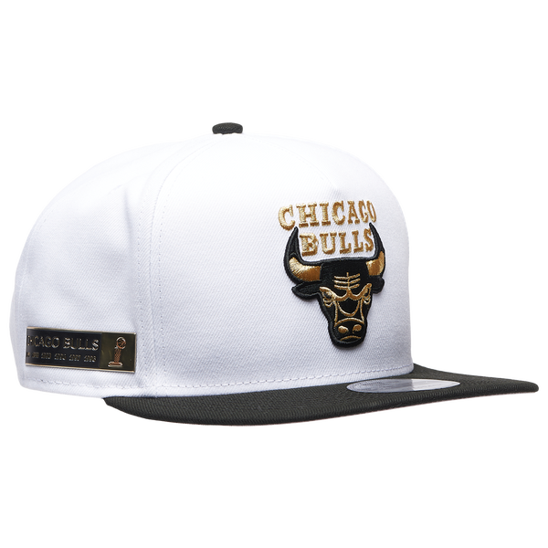 New Era Bulls 950AF Retro 12 Taxi Cap - Adult - White/Black/Gold - Image 3