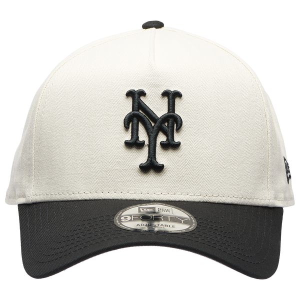 New Era Mets 940AF Herringbone Cap - Adult - Black/White - Image 2