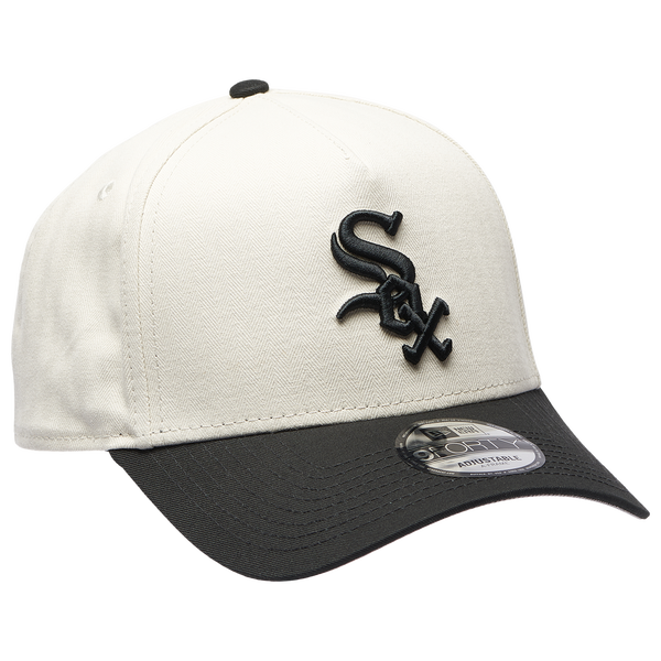 New Era White Sox 940AF Herringbone Cap - Adult - White/Black - Image 3