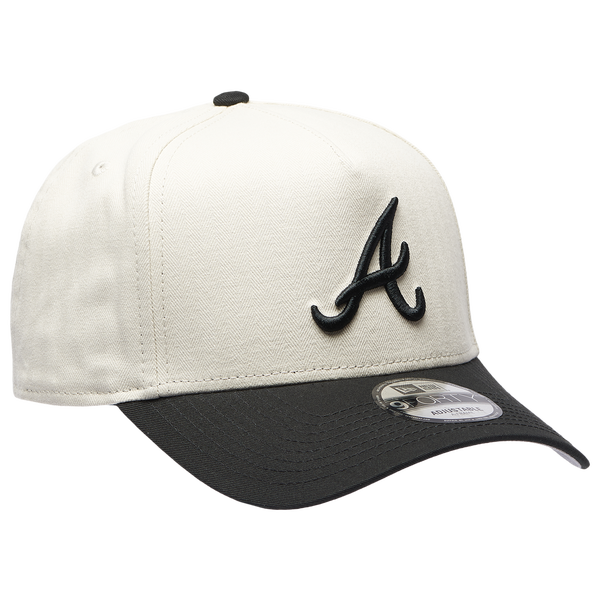 New Era Braves 940AF Herringbone Cap - Adult - White/Black - Image 3