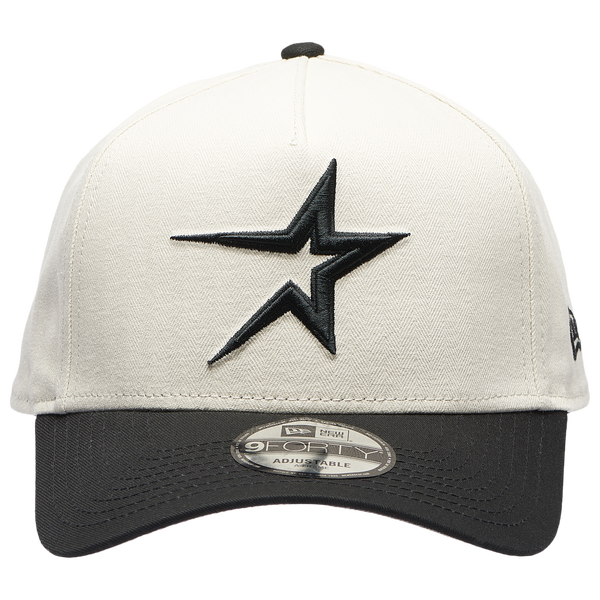 New Era Astros 940AF Herringbone Cap - Adult - White/Black - Image 2