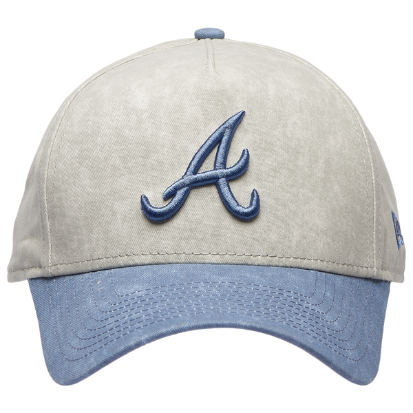 New Era Braves 9FORTY A-Frame Washed Cap - Adult - Grey/Navy - Image 2