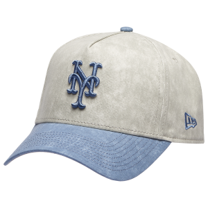 New Era Mets 9FORTY A-Frame Washed Cap - Adult - Grey/Navy
