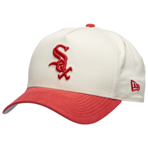 New Era White Sox 9FORTY A-Frame Suede Cap - Adult - Red/White