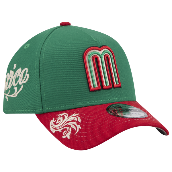 New Era Mexico 9FORTY A-Frame Script Wordmark Cap - Adult - Green/Red - Image 3
