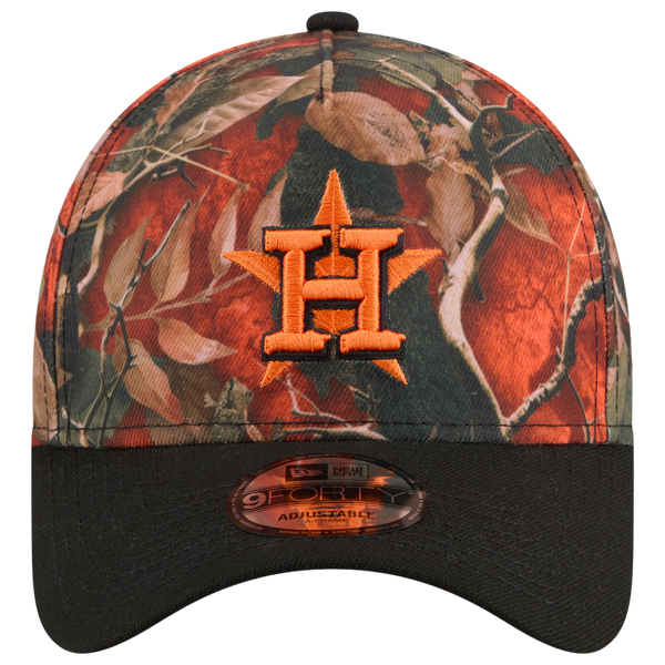 New Era Astros 9FORTY A-Frame Leaves Cap - Adult - Orange/Multi - Image 2