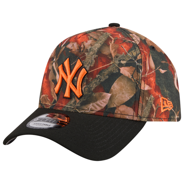 New Era Yankees 9FORTY A-Frame Leaves Cap - Adult - Orange/Multi