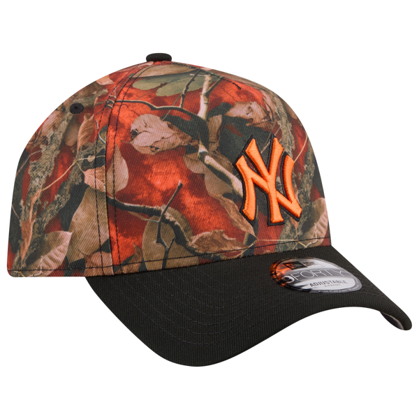 New Era Yankees 9FORTY A-Frame Leaves Cap - Adult - Orange/Multi - Image 3
