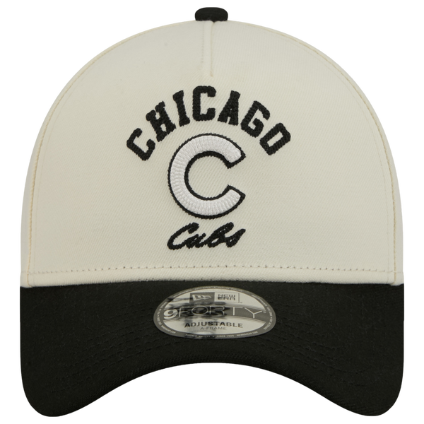 New Era Cubs 9FORTY A-Frame UPSD Arch Cap - Adult - White/Black - Image 2