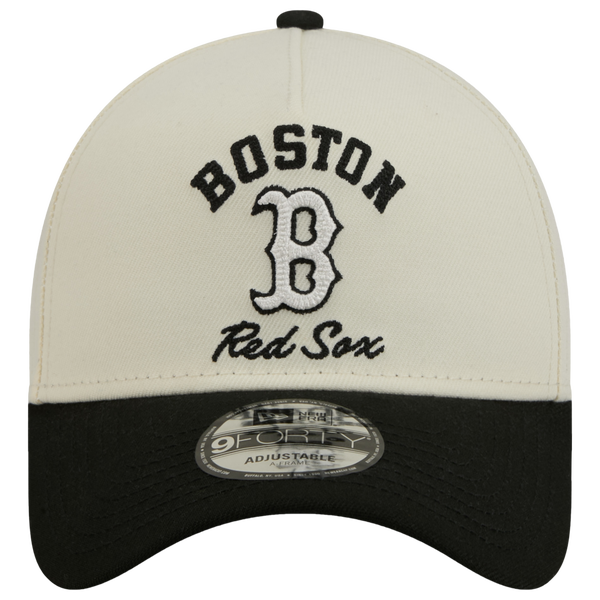 New Era Red Sox 9FORTY A-Frame UPSD Arch Cap - Adult - White/Black - Image 2