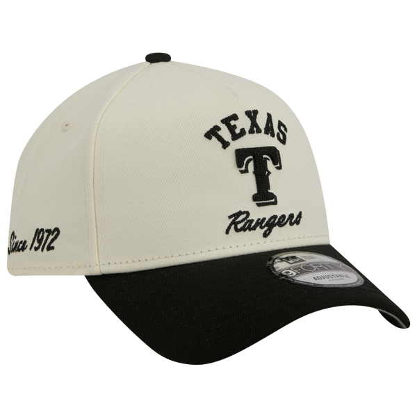 New Era Rangers 9FORTY A-Frame UPSD Arch Cap - Adult - White/Black - Image 3
