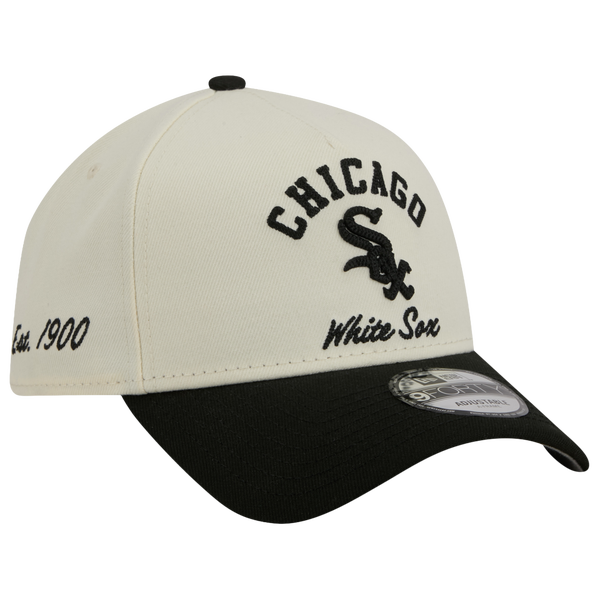 New Era White Sox 9FORTY A-Frame UPSD Arch Cap - Adult - Black/White - Image 3