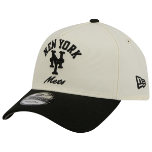 New Era Mets 9FORTY A-Frame UPSD Arch Cap - Adult - White/Black