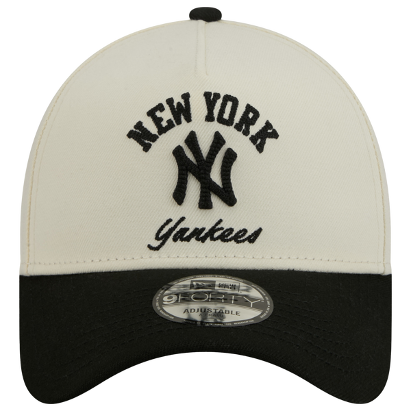 New Era Yankees 9FORTY A-Frame Arch Cap - Adult - White/Black - Image 2